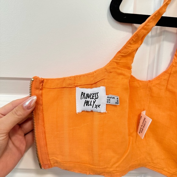 Princess Polly Bonnie Orange Corset Crop Tank Top - Picture 3 of 4
